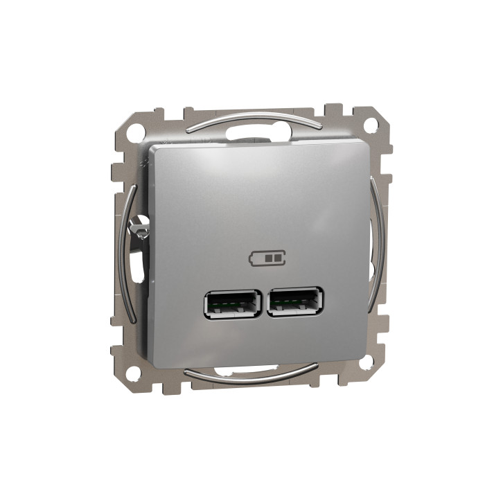 Розетка USB тип A+A 2,1A Schneider Sedna Design Алюминий