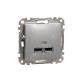 Розетка USB тип A+A 2,1A Schneider Sedna Design Алюминий