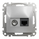 Розетка RJ45 категория 6 UTP-TV Schneider Sedna Design Алюминий