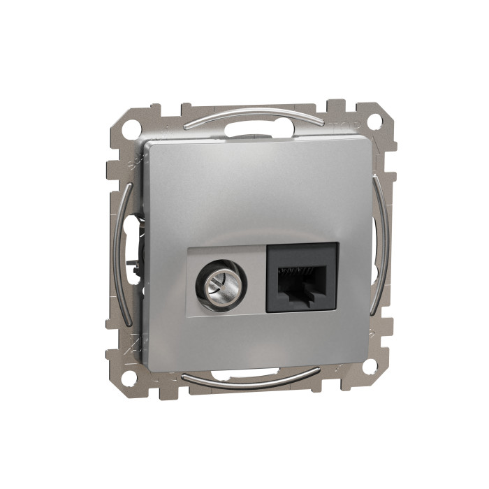 Розетка RJ45 категорія 6 UTP -TV Schneider Sedna Design Алюміній