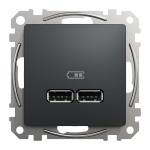 Розетка USB тип A+A 2,1A Schneider Sedna Design Чорний