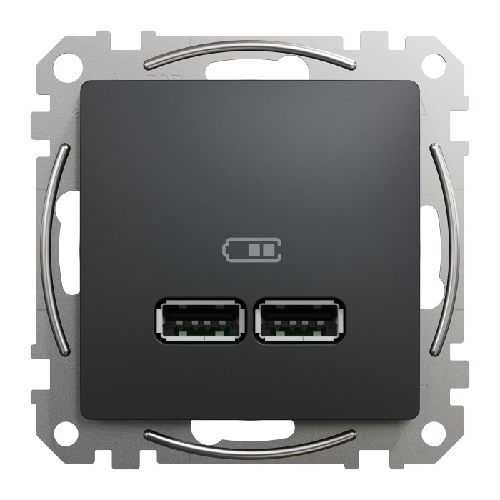 Розетка USB тип A+A 2,1A Schneider Sedna Design Чорний