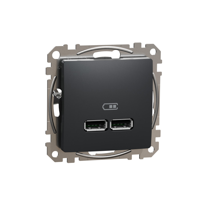Розетка USB тип A+A 2,1A Schneider Sedna Design Чорний