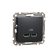 Розетка USB тип A+A 2,1A Schneider Sedna Design Чорний