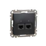 Розетка компъютерная двойная RJ45 кат. 5е UTP Schneider Sedna Design Черный