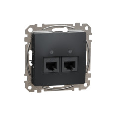 Розетка компъютерная двойная RJ45 кат. 5е UTP Schneider Sedna Design Черный