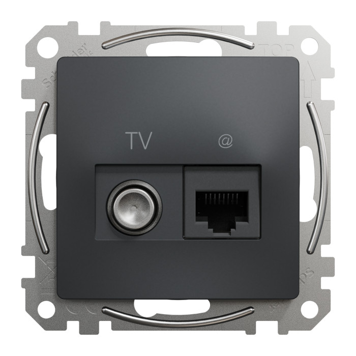 Розетка RJ45 категорія 6 UTP -TV Schneider Sedna Design Чорний