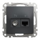 Розетка RJ45 категорія 6 UTP -TV Schneider Sedna Design Чорний