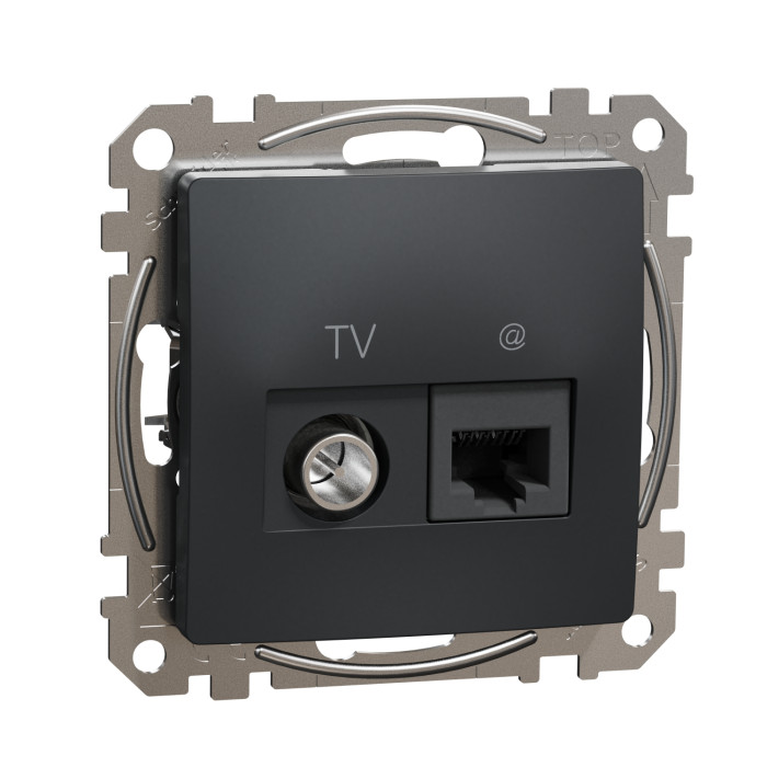 Розетка RJ45 категорія 6 UTP -TV Schneider Sedna Design Чорний