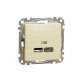 Розетка USB тип A+C 2,4A Schneider Sedna Elements штучне дерево Береза