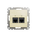 Комп'ютерна розетка подвійна RJ45 кат. 5е UTP Schneider Sedna Elements штучне дерево Береза