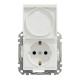 Розетка с зазем., шторк. и крышкой IP44 Schneider Sedna Design Белый