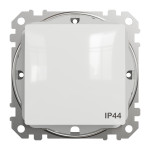 Перемикач 1-клавішний прохідний IP44 Schneider Sedna Design Білий
