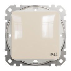 Переключатель 1-клавишный проходной IP44 Schneider Sedna Design Бежевый