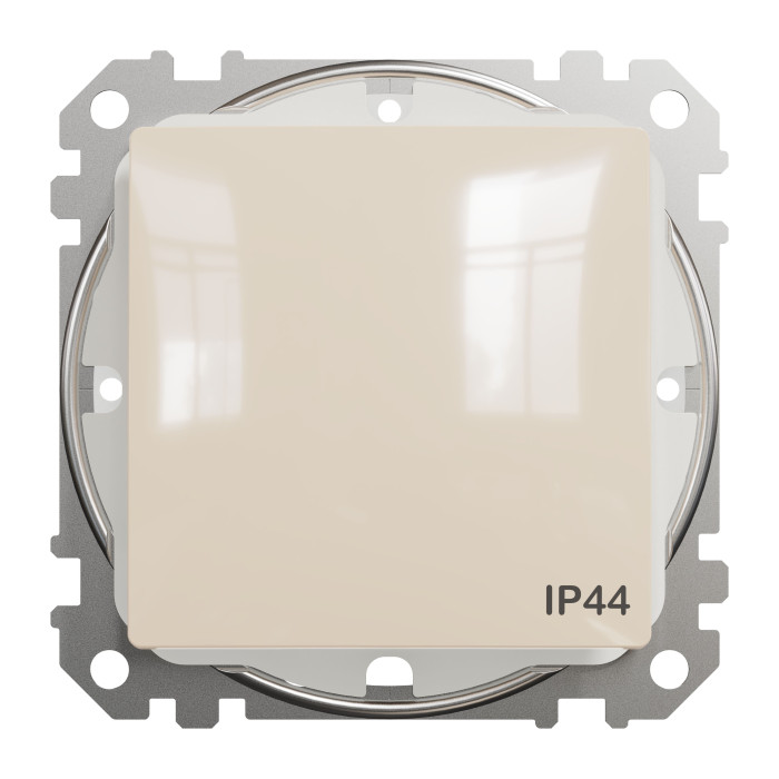 Перемикач 1-клавішний прохідний IP44 Schneider Sedna Design Бежевий