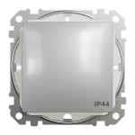 Перемикач 1-клавішний прохідний IP44 Schneider Sedna Design Алюміній