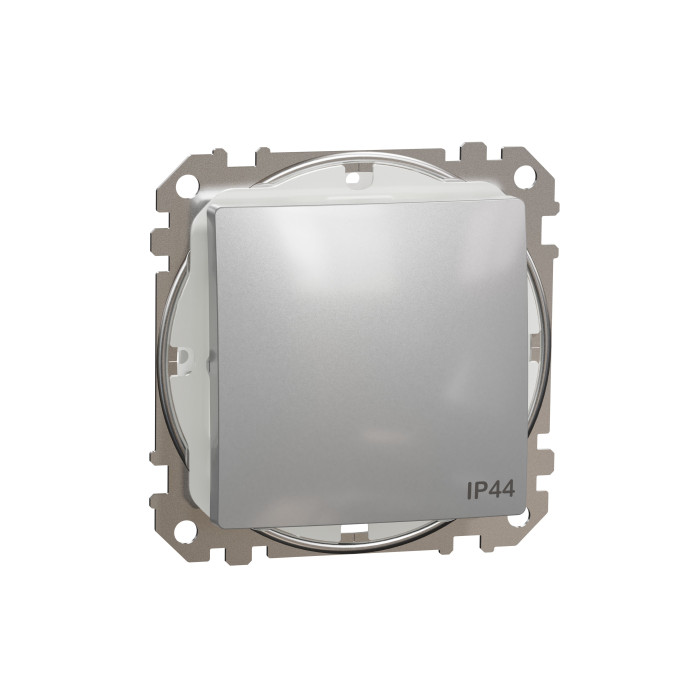 Перемикач 1-клавішний прохідний IP44 Schneider Sedna Design Алюміній