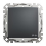 Перемикач 1-клавішний прохідний IP44 Schneider Sedna Design Чорний