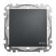 Переключатель 1-клавишный проходной IP44 Schneider Sedna Design Черный