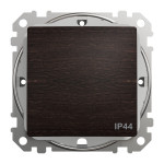 Перемикач 1-клавішний прохідний IP44 Schneider Sedna Element штучне дерево Венге