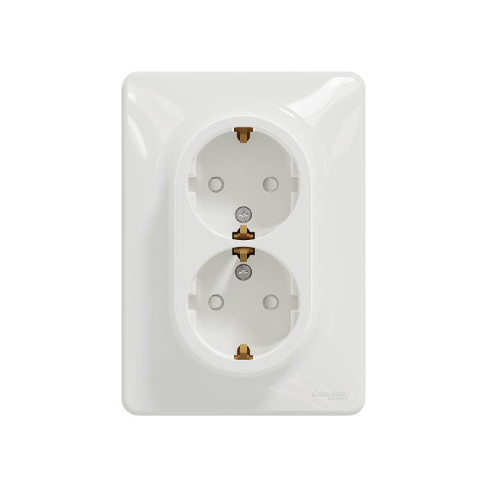 Розетка двойная 2P+E с заземл. Schneider Sedna Design Белый