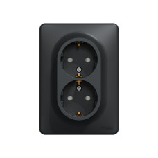 Розетка двойная 2P+E с заземл.Schneider Sedna Design Черный