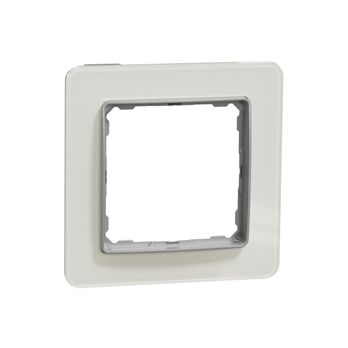 Рамка 1-постовая Schneider Sedna Elements искусств. Белое стекло, пластик