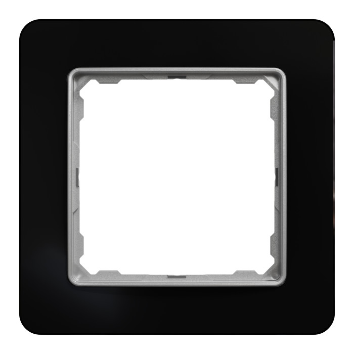 Рамка 1-постовая Schneider Sedna Elements искусств. Черное стекло, пластик