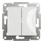 Переключатель 2-клавишный Schneider Electric Asfora без рамки белый