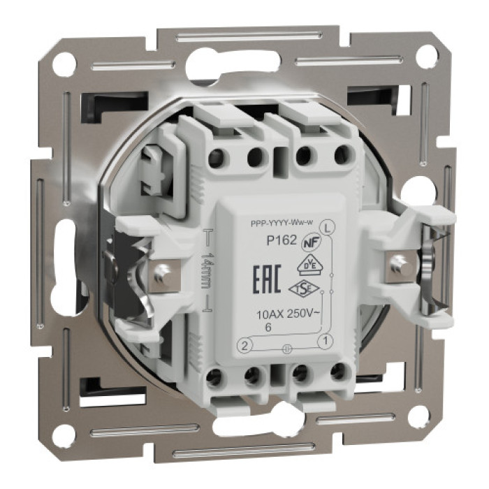 Перемикач Schneider Electric Asfora 1-клавішний прохідний з підсвіткою кремовий
