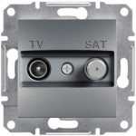 Розетка Schneider Electric Asfora Plus TV-SAT концевая (1 дБ) сталь