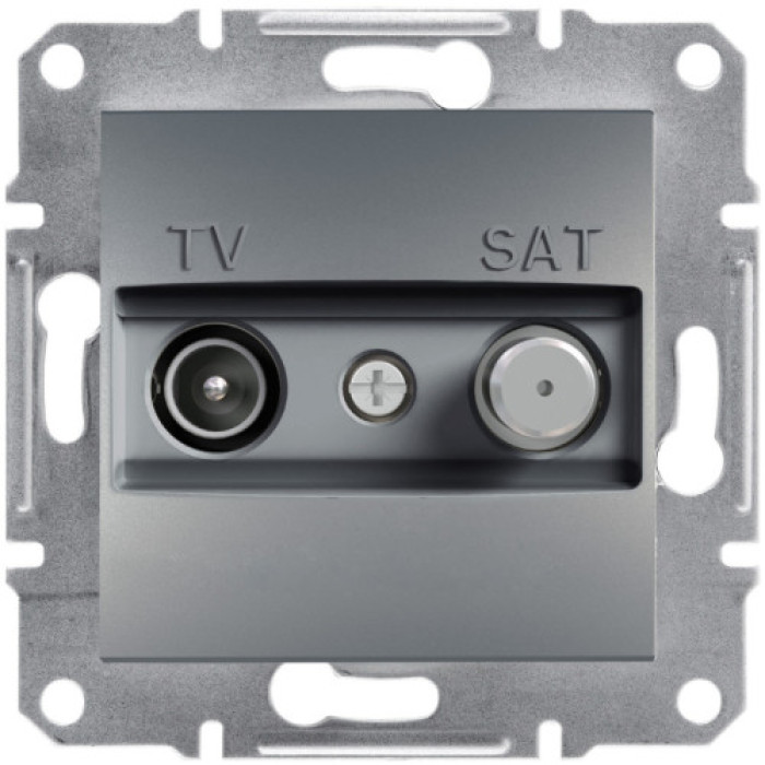 Розетка Schneider Electric Asfora Plus TV-SAT кінцева (1 дБ) сталь