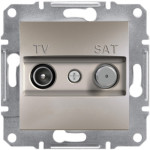 Розетка Schneider Electric Asfora Plus TV-SAT одинарна (1 дБ) бронза