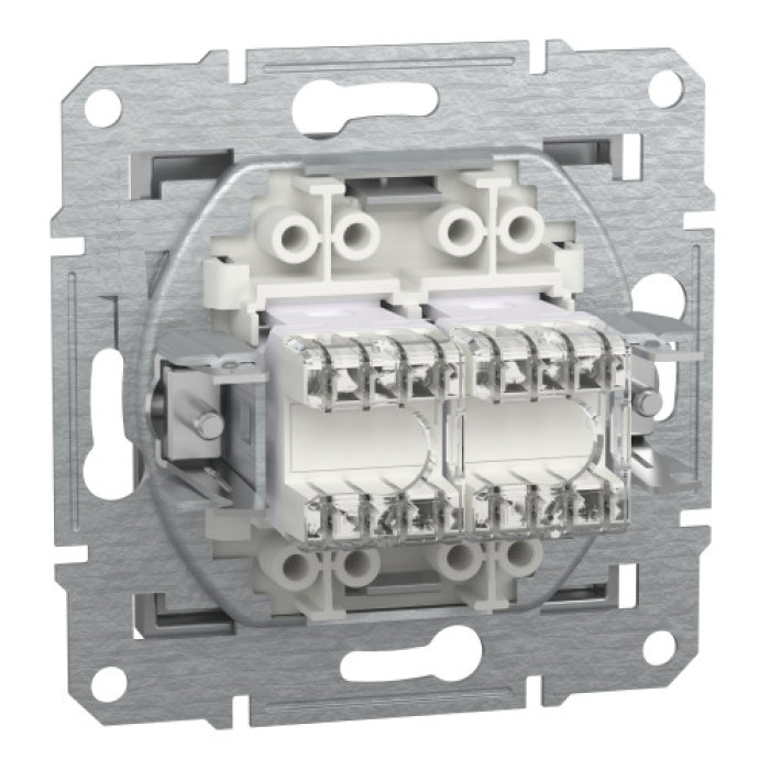 Розетка Schneider Electric Asfora Plus компьютерная двойная RJ45 кат. 5е UTP алюминий