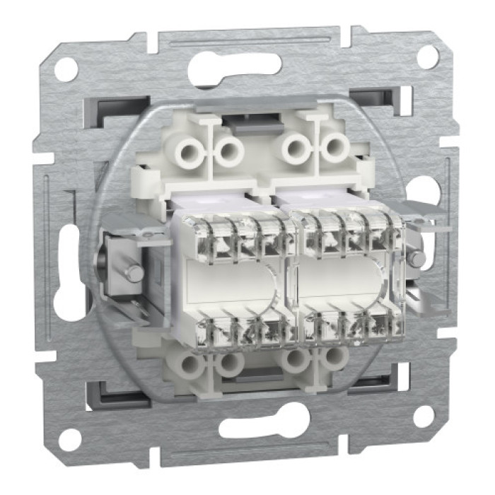 Розетка Schneider Electric Asfora Plus компьютерная двойная RJ45 кат. 5е UTP сталь