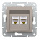 Розетка Schneider Electric Asfora Plus компьютерная RJ45 двойная кат. 5е UTP бронза