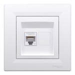 Розетка Schneider Electric Asfora комп'ютерна RJ45 кат. 6 UTP біла