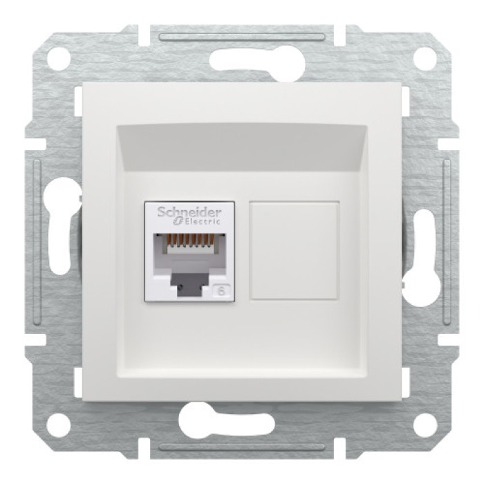 Компьютерная розетка RJ45 UTP cat.6 Schneider Electric Asfora без рамки белая