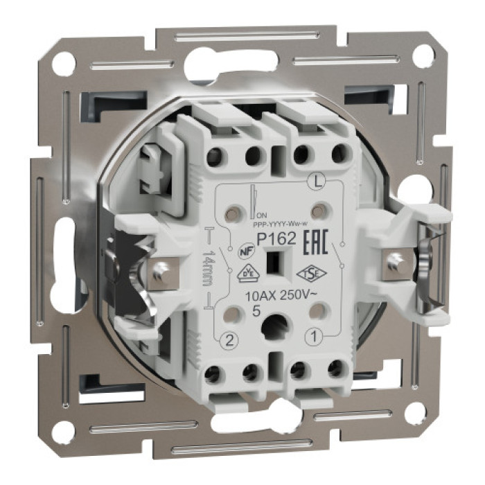 Вимикач Schneider Electric Asfora Plus 2-клавішний сталь