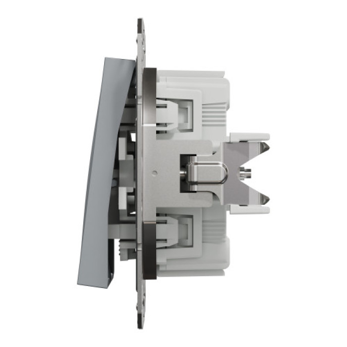 Вимикач Schneider Electric Asfora Plus 2-клавішний сталь
