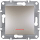 Выключатель Schneider Electric Asfora Plus 1-клавишный с подсветкой бронза