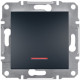 Вимикач Schneider Electric Asfora Plus 1-клавішний з підсвіткою антрацит