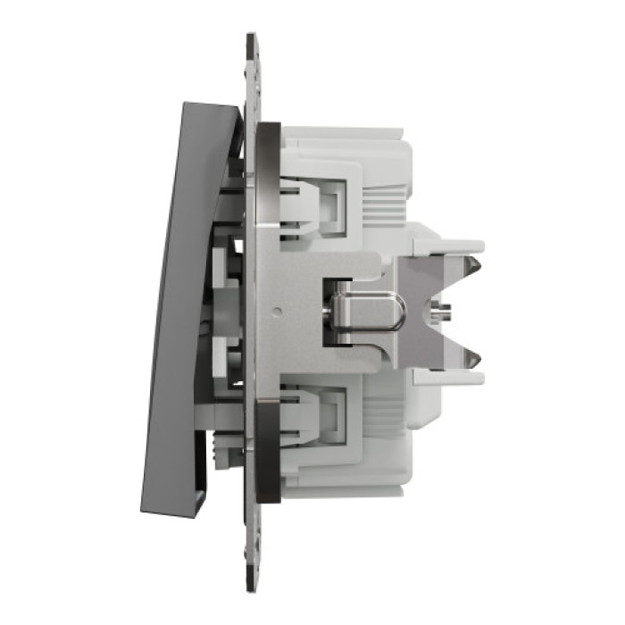 Вимикач Schneider Electric Asfora Plus 1-клавішний з підсвіткою антрацит