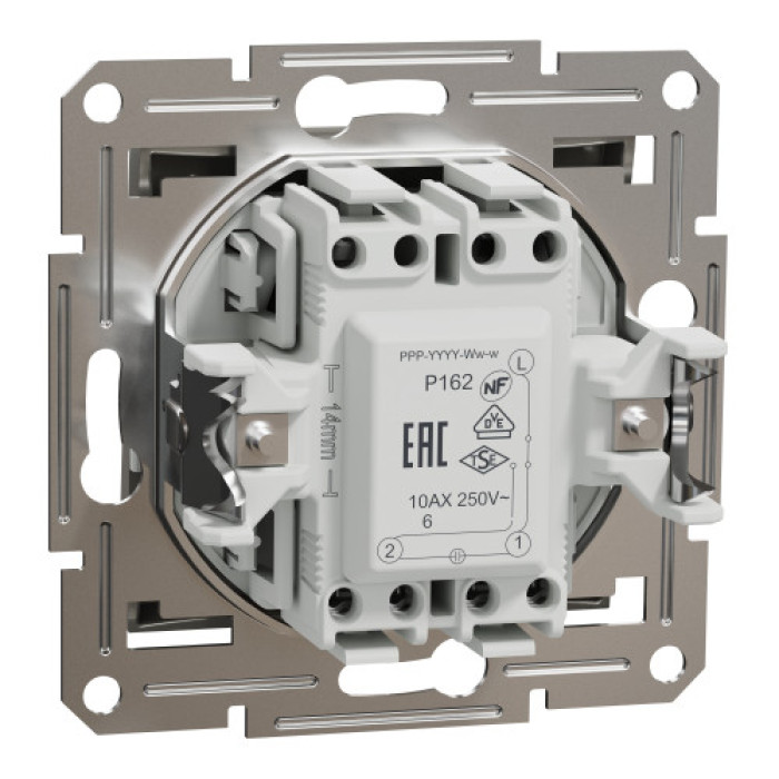 Перемикач Schneider Electric Asfora Plus 1-клавішний прохідний з підсвіткою бронза