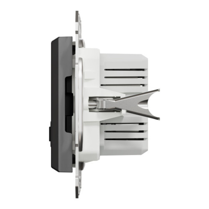 Розетка Schneider Electric Asfora Plus 2xUSB A+C 2.4А антрацит