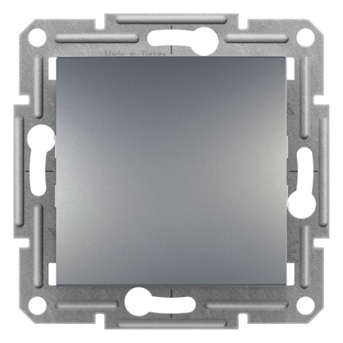 Перемикач Schneider Electric Asfora Plus 1-клавішний прохідний сталь