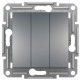 Вимикач Schneider Electric Asfora 3-клавішний сталь