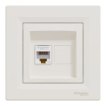 Розетка Schneider Electric Asfora компьютерная RJ45 кат. 5е UTP кремовый