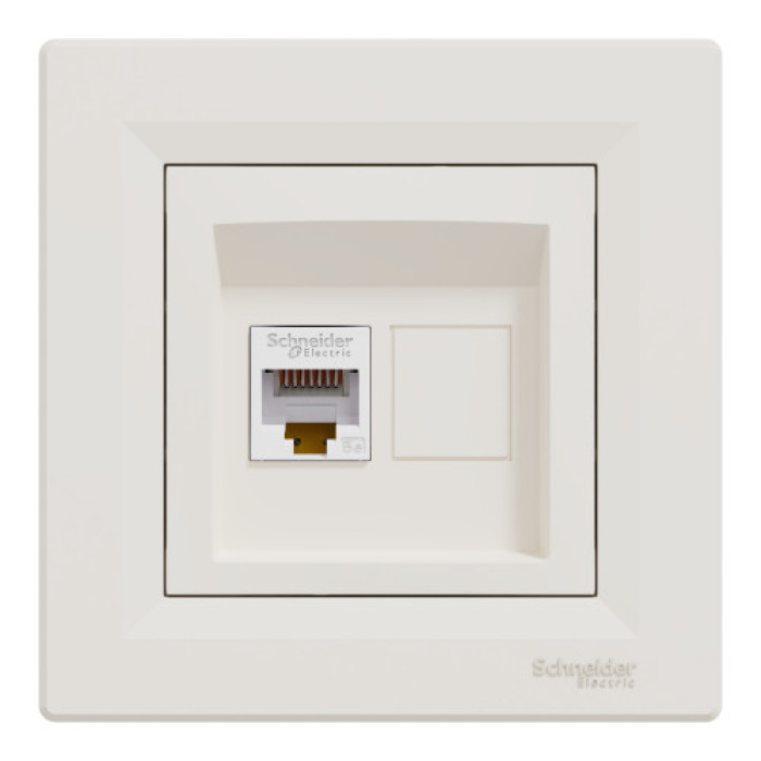 Розетка Schneider Electric Asfora компьютерная RJ45 кат. 5е UTP кремовый