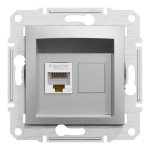Розетка Schneider Electric Asfora Plus комп'ютерна RJ45 кат. 5е UTP алюміній